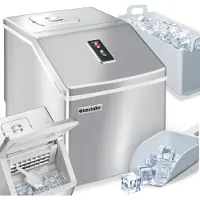 TecTake machine à glaçons transparente argent 400162
