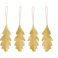 Ferm Living Oak Leaf Ornaments - Lot de 4 Brass