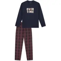 Schiesser Pyjama ' Nightwear ' bleu nuit / rouge rouille