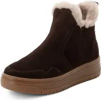Tamaris Bottines beige clair / brun foncé