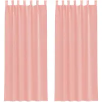 vidaXL Voile Rideaux avec poches pour tringles 2 pcs. Rose