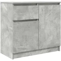 vidaXL Sideboard avec tiroir gris béton 71x35x65 cm Bois composite