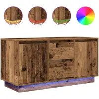 vidaXL Armoire TV avec lampes LED imitation vieux bois 100x41x50 cm
