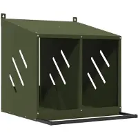 vidaXL Nichoir pour poules avec 2 compartiments Vert olive Métal