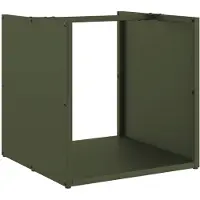 vidaXL Étagère à bois de chauffage vert olive 40x40x40 cm Acier laminé à froid
