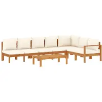 vidaXL Ensemble de 5 canapés de jardin avec coussins en bois massif d'acacia