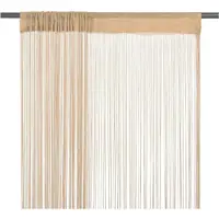 vidaXL Rideau en fils 2 pcs 100 x 250 cm Beige
