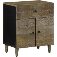 vidaXL Table de chevet gris clair 50x33x60 cm bois de manguier massif