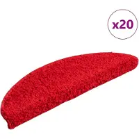 vidaXL Tapis d'escalier 20 pièces 56 x 17 x 3 cm Rouge Demi-rond