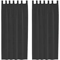 vidaXL Voile Rideaux avec poches à tringles 2 pcs. noir
