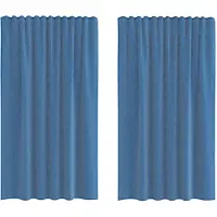 vidaXL Voile Rideaux avec passants 2 pcs. Bleu roi 140x175 cm