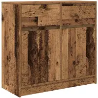 vidaXL Sideboard avec tiroir imitation vieux bois 80x34x76 cm Bois composite