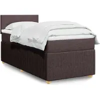 vidaXL Lit boxspring avec matelas brun foncé 80x200 cm Tissu