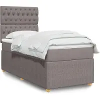 vidaXL Lit boxspring avec matelas Taupe 100x200 cm Tissu