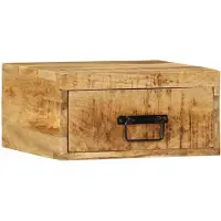 vidaXL Table de chevet murale bois de manguier massif brut