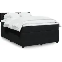 vidaXL Lit boxspring avec matelas noir 140x190 cm velours
