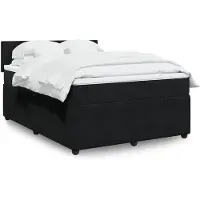vidaXL Lit boxspring avec matelas noir 140x200 cm velours