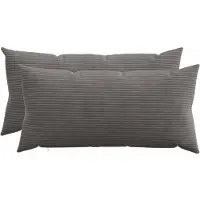 vidaXL Housse De Coussin 2 Pcs Heerlen Gris Foncé 40 X 70 Cm