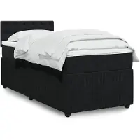 vidaXL Lit boxspring avec matelas noir 90x190 cm velours
