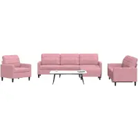 vidaXL Ensemble de canapés 4 pièces avec coussins Rose velours