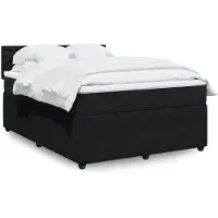 vidaXL Lit boxspring avec matelas noir 140x200 cm velours