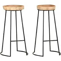 vidaXL Tabouret de bar 2 pcs. Bois massif acacia