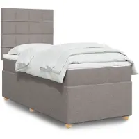 vidaXL Lit boxspring avec matelas Taupe 90x200 cm Tissu