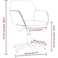 vidaXL Chaise de bureau Pivotante Tissu Crème