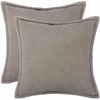 vidaXL Housse De Coussin 2 Pcs Houten Gris Clair 50 X 50 Cm Bouclé