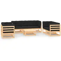 vidaXL Ensemble salon de jardin 8 pièces avec coussins pin massif