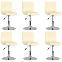 vidaXL Chaises de salle à manger 6 pcs. Pivotant Tissu Crème