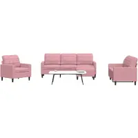 vidaXL Ensemble de canapés 4 pièces avec coussins Rose velours
