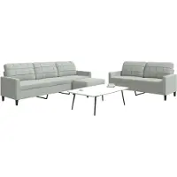 vidaXL Ensemble de canapés 3 pièces avec coussins gris clair velours
