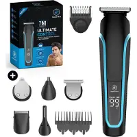 Beeperfect Tondeuse à barbe 5 en 1 pour hommes - 5 accessoires interchangeables - Tondeuse pour le corps et la barbe - Tondeuse pour le corps - Tondeuse pour le nez et les oreilles