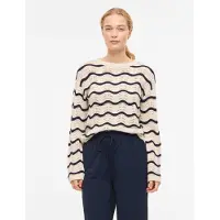 Vila Pull Wave O-neck Pointelle Knit