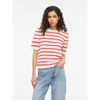 Vila Pull à Manches Courtes Dalo O-neck Stripe Knit