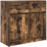vidaXL Sideboard avec tiroir chêne fumé 80x34x76 cm bois composite