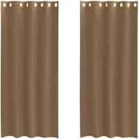 vidaXL Voile Rideaux avec œillets 2 pcs. Marron clair