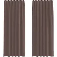 vidaXL Voile Rideaux avec poches pour tringles 2 pcs. Marron