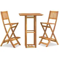 vidaXL Ensemble de bar de jardin 3 pièces en bois massif d'acacia