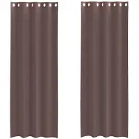 vidaXL Voile Rideaux avec oeillets 2 pcs. Marron 140x260 cm