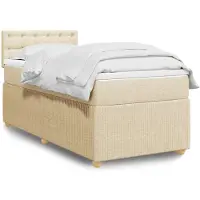 vidaXL Lit boxspring avec matelas Crème 80x200 cm Tissu