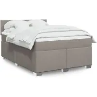 vidaXL Lit boxspring avec matelas Taupe 160x200 cm Tissu