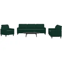 vidaXL Ensemble de canapés 4 pièces avec coussins vert foncé velours