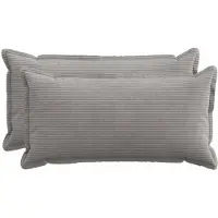 vidaXL Housse De Coussin 2 Pc Houten Gris Clair 40 X 80 Cm