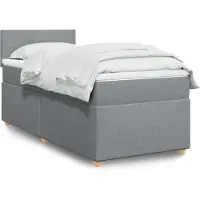 vidaXL Lit boxspring avec matelas gris clair 80x200 cm Tissu