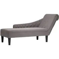vidaXL Chaise longue avec coussin et accoudoir droit Taupe Tissu