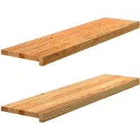 vidaXL Marches d'escalier 2 pcs marron clair 100x25x2 cm chêne massif