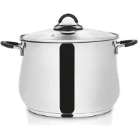Orion Casserole en acier Casserole avec couvercle DALIE 26 cm 10,6l pour gazinière à induction