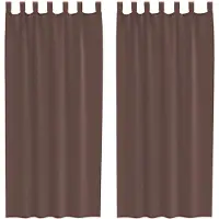 vidaXL Voile Rideaux avec poches pour tringles 2 pcs. Marron